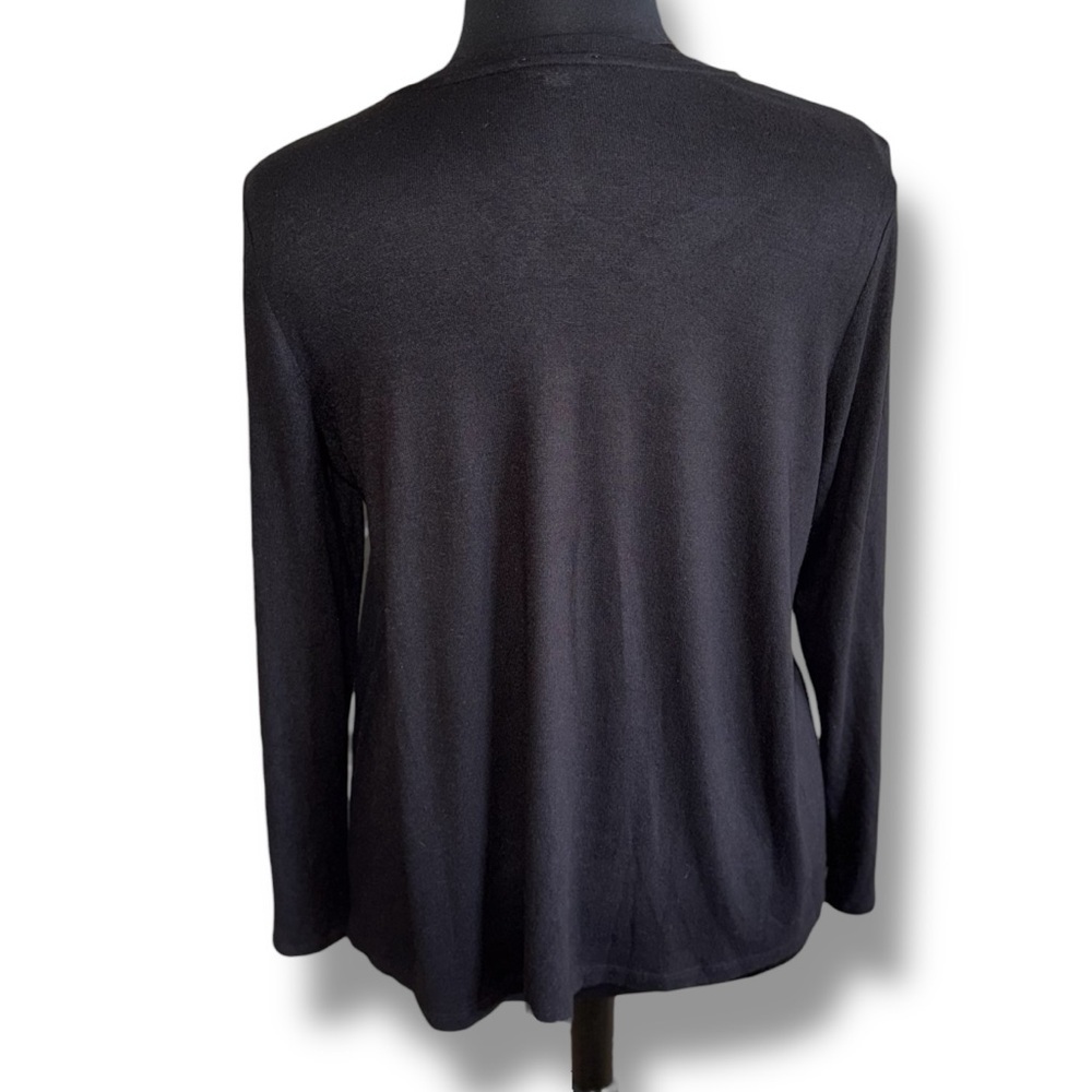 NZT by NIC+ZOE V-Neck Sweet Dreams Long Sleeve Top - XXL Black - Picture 3 of 12